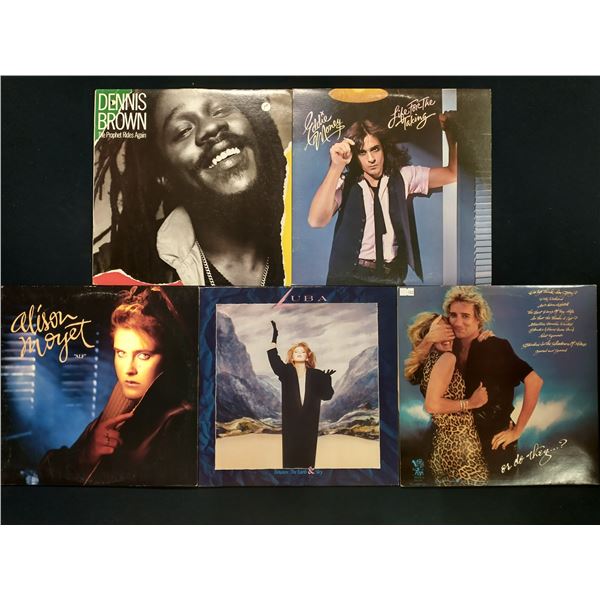 5 VINYL RECORD LOT – POP, ROCK & REGGAE / DENNIS BROWN, EDDIE MONEY / 1980s / MAINSTREAM HI