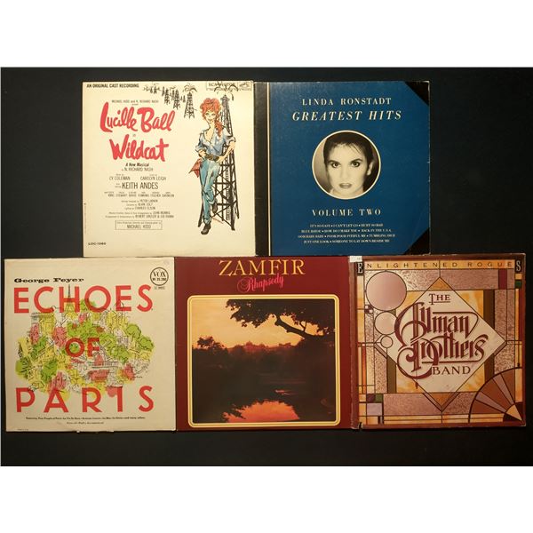 5 VINYL RECORD LOT – ROCK & VOCAL / LINDA RONSTADT, ALLMAN BROTHERS / 1970s–1980s 