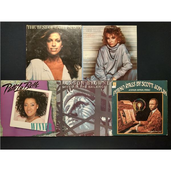 5 VINYL RECORD LOT – POP, COUNTRY & CLASSICAL / CARLY SIMON, JACKSON BROWNE / 1970s[x=#8211