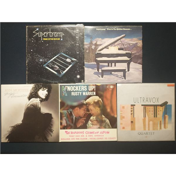 5 VINYL RECORD LOT – ROCK & NEW WAVE / SUPERTRAMP, ULTRAVOX / 1970s–1980s