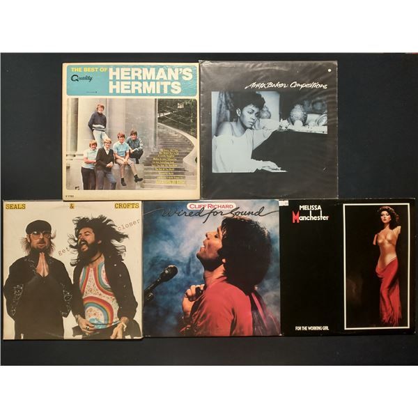 5 VINYL RECORD LOT – POP & SOFT ROCK / ANITA BAKER, HERMAN’S HERMITS / 1960s[x=#82