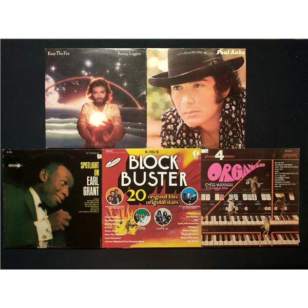 5 VINYL RECORD LOT – POP & EASY LISTENING / KENNY LOGGINS, PAUL ANKA / 1960S–1980S