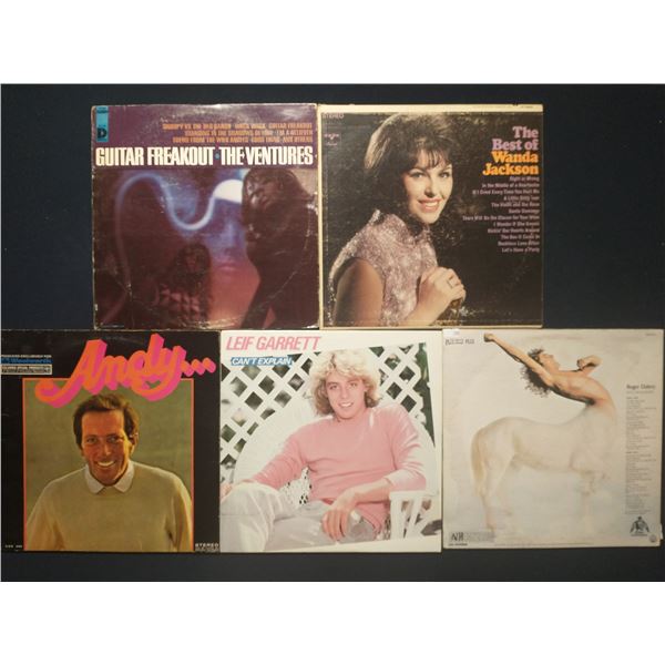 5 VINYL RECORD LOT – ROCK & POP / THE VENTURES, WANDA JACKSON / 1960S–1970S / ROCK