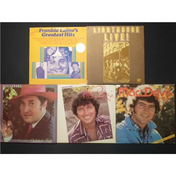 5 VINYL RECORD LOT – POP & SOFT ROCK / FRANKIE LAINE, MAC DAVIS / 1950S–1970S / VO