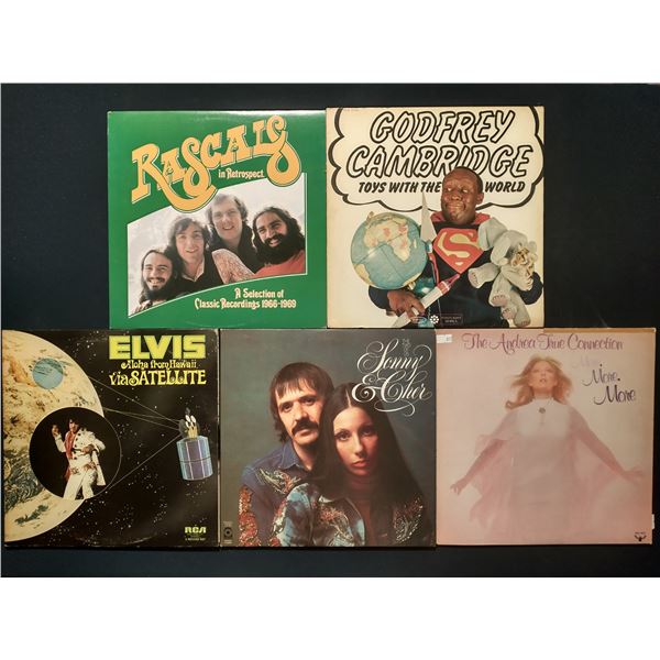 5 VINYL RECORD LOT – ROCK, POP & COMEDY / ELVIS, SONNY & CHER / 1960S–1970S / CLAS