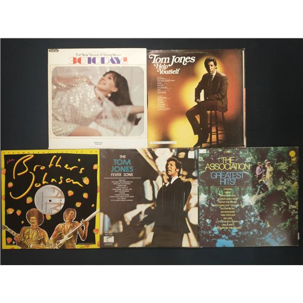 5 VINYL RECORD LOT – POP & SOUL / TOM JONES, BROTHERS JOHNSON / 1960S–1970S / RADI