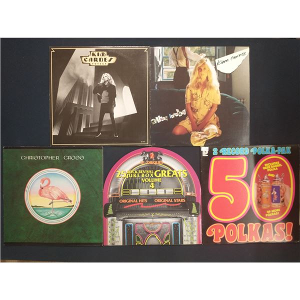 5 VINYL RECORD LOT – POP & NOVELTY / KIM CARNES, CHRISTOPHER CROSS / 1970S–1980S /