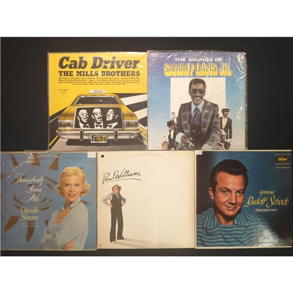 5 VINYL RECORD LOT – VOCAL POP & JAZZ / SAMMY DAVIS JR., MILLS BROTHERS / 1950S–19