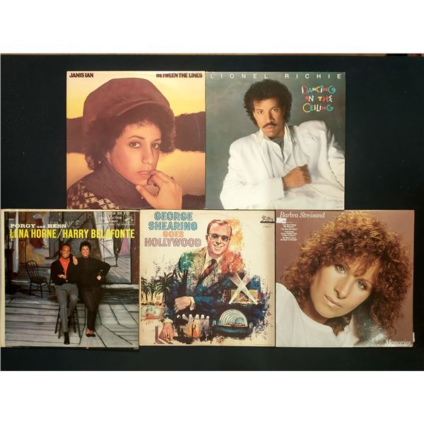 5 VINYL RECORD LOT – POP, JAZZ & VOCAL / BARBRA STREISAND, LIONEL RICHIE / 1950s–1