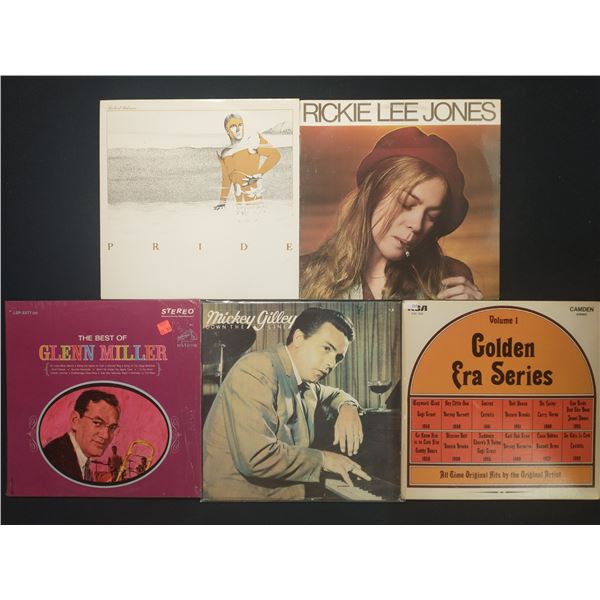 5 VINYL RECORD LOT – POP, JAZZ & COUNTRY / RICKIE LEE JONES, GLENN MILLER / 1940s–