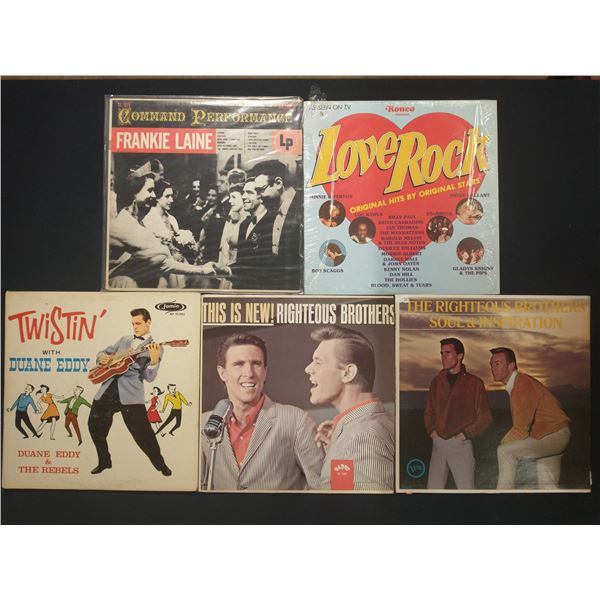 5 VINYL RECORD LOT – ROCK & POP / RIGHTEOUS BROTHERS, DUANE EDDY / 1950s–1960s / E