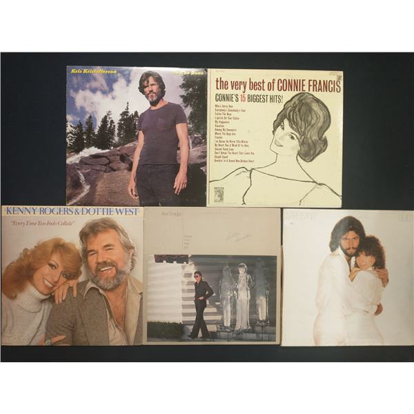 5 VINYL RECORD LOT – POP & COUNTRY / BARBRA STREISAND, KENNY ROGERS / 1970s–1980s 