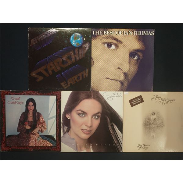 5 VINYL RECORD LOT – POP & COUNTRY / CRYSTAL GAYLE, JEFFERSON STARSHIP / 1970s / SOFT ROCK 