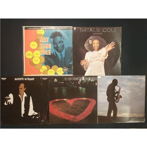 5 VINYL RECORD LOT – SOUL, JAZZ & POP / NAT KING COLE, GROVER WASHINGTON JR. / 1950s[x=#821
