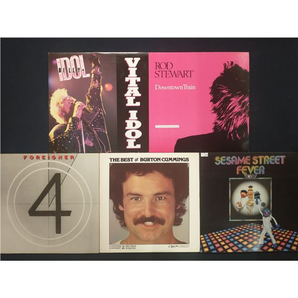5 VINYL RECORD LOT – ROCK & POP / BILLY IDOL, FOREIGNER, ROD STEWART / 1980s / NEW WAVE & M