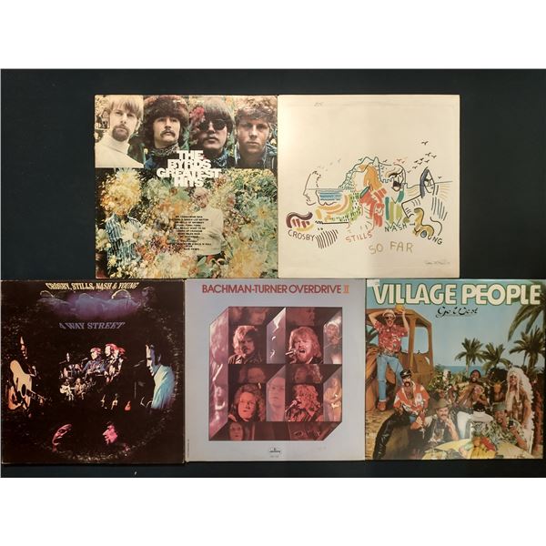 5 VINYL RECORD LOT – CLASSIC ROCK / CSNY, THE BYRDS, BTO / 1970s / FOLK ROCK & ARENA ROCK