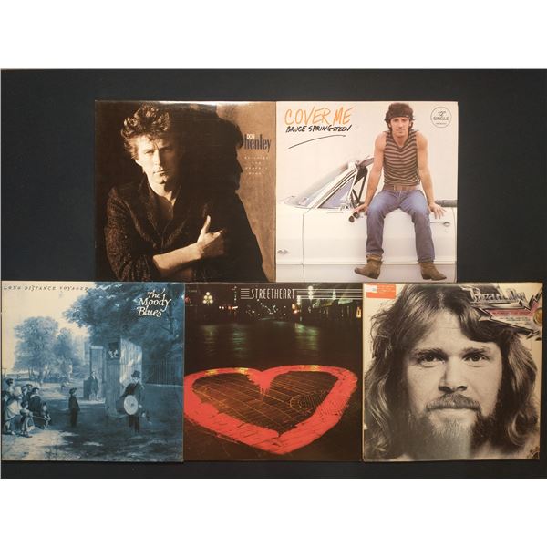 5 VINYL RECORD LOT – ROCK / DON HENLEY, SPRINGSTEEN, MOODY BLUES / 1970s–1980s / M