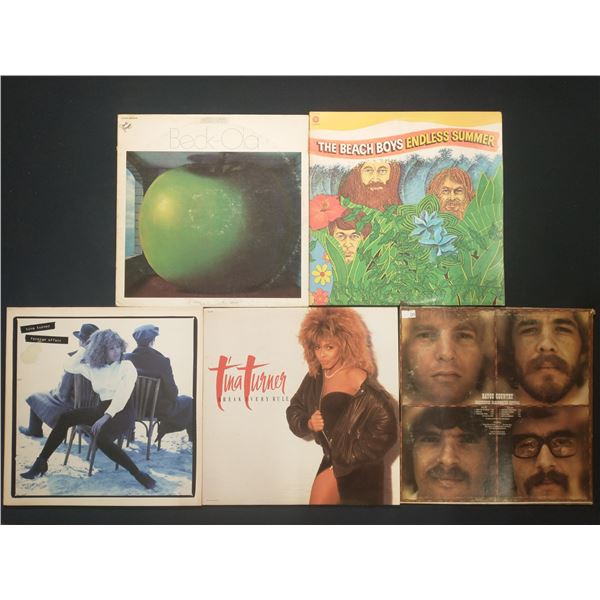 5 VINYL RECORD LOT – ROCK & POP / TINA TURNER, BECK, BEACH BOYS / 1960s–1990s / CL