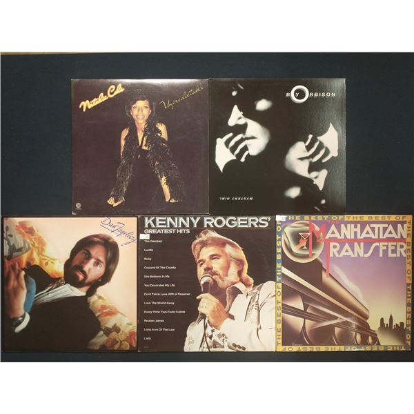 5 VINYL RECORD LOT – POP & ADULT CONTEMPORARY / ROY ORBISON, KENNY ROGERS / 1970s–
