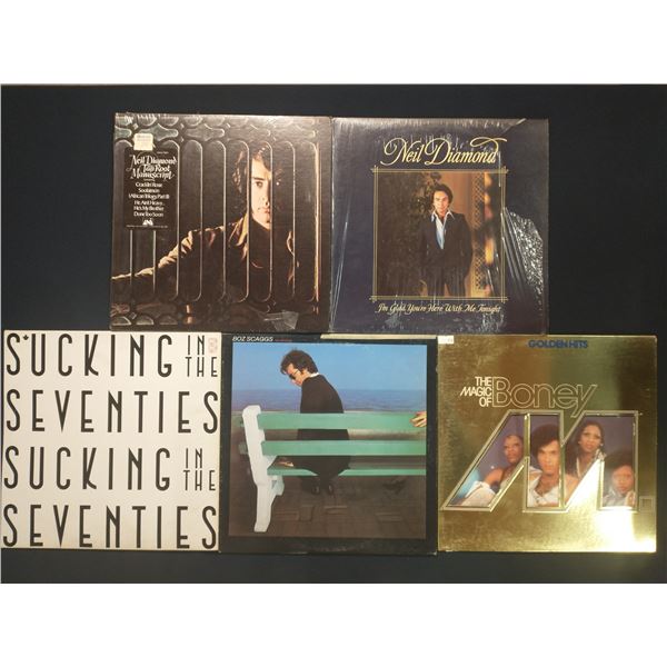 5 VINYL RECORD LOT – POP & SOFT ROCK / NEIL DIAMOND, BOZ SCAGGS / 1970s / MAINSTREAM HITS