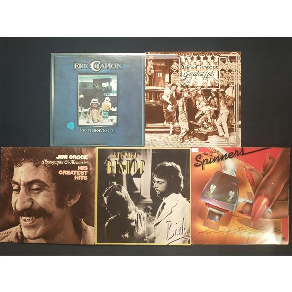 5 VINYL RECORD LOT – ROCK & SOUL / ERIC CLAPTON, JIM CROCE / 1970s / SINGER-SONGWRITER & HI