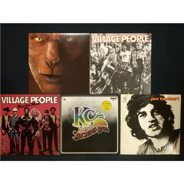 5 VINYL RECORD LOT – DISCO & POP / VILLAGE PEOPLE, KC & THE SUNSHINE BAND / 1970s / DANCE F