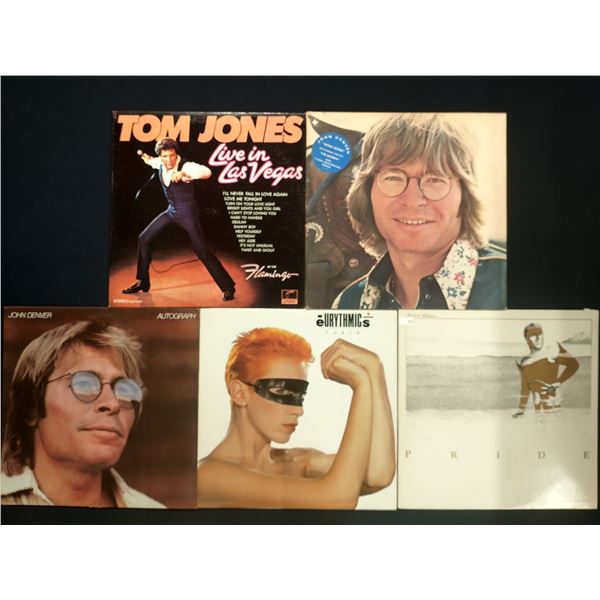 5 VINYL RECORD LOT – POP & ADULT CONTEMPORARY / TOM JONES, JOHN DENVER / 1970s–198
