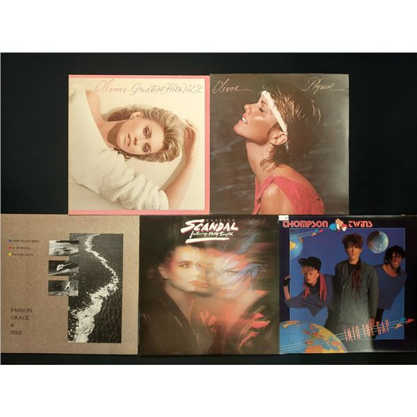 5 VINYL RECORD LOT – POP & ROCK / OLIVIA NEWTON-JOHN, THOMPSON TWINS / 1980s / MAINSTREAM &
