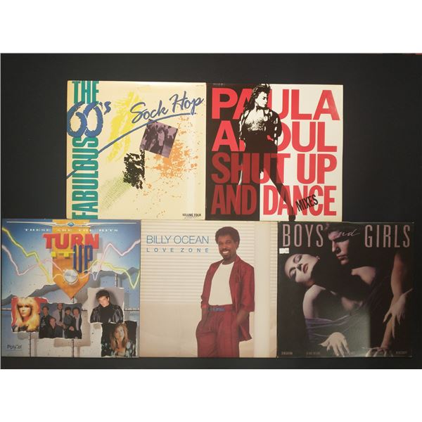 5 VINYL RECORD LOT – POP & DANCE / PAULA ABDUL, BILLY OCEAN / 1960s–1980s / HITS &