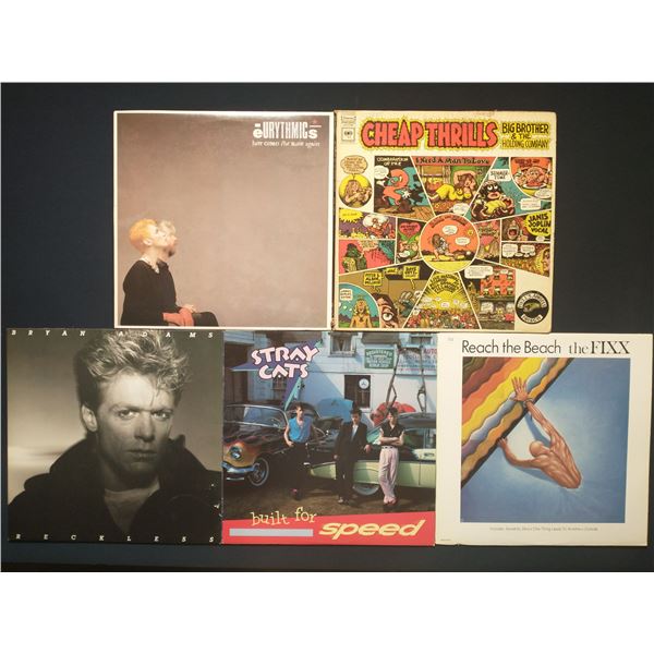 5 VINYL RECORD LOT – ROCK & NEW WAVE / EURYTHMICS, STRAY CATS, BRYAN ADAMS / 1960s[x=#8211/
