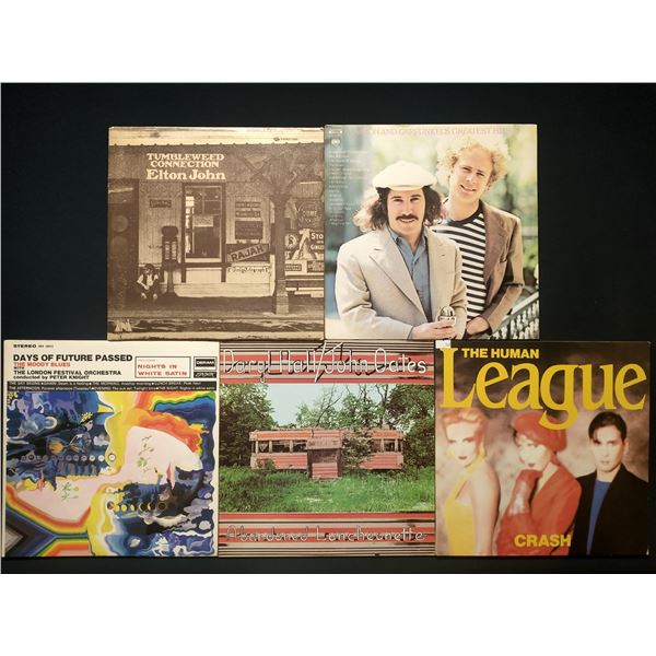 5 VINYL RECORD LOT – ROCK & POP / ELTON JOHN, SIMON & GARFUNKEL / 1960s–1980s / CL