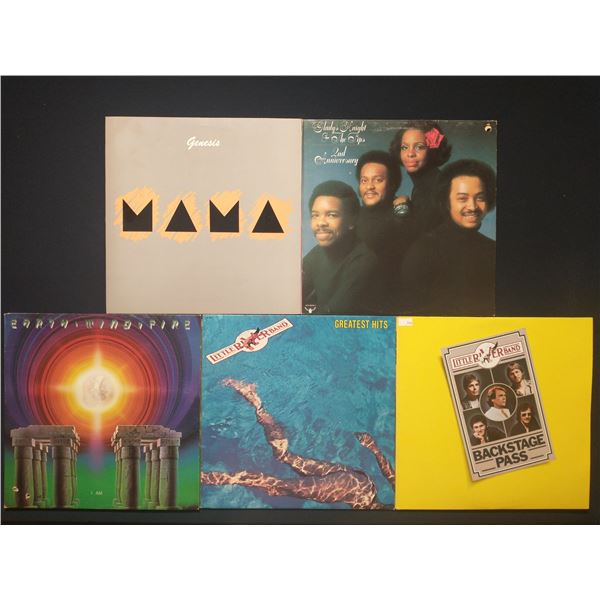 5 VINYL RECORD LOT – ROCK, SOUL & POP / GENESIS, EARTH WIND & FIRE / 1970s–1980s /