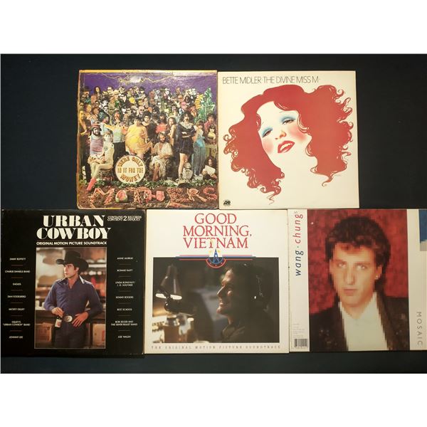 5 VINYL RECORD LOT – ROCK & SOUNDTRACK / FRANK ZAPPA, BETTE MIDLER / 1960s–1980s /