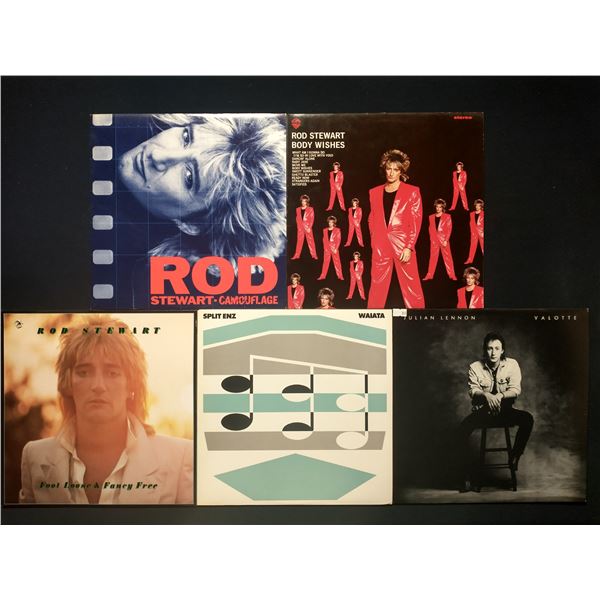 5 VINYL RECORD LOT – ROCK & POP / ROD STEWART, SPLIT ENZ / 1970s–1980s / NEW WAVE 