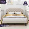Image 2 : Tulip Bed frames- New in Box (Cream Fabric)