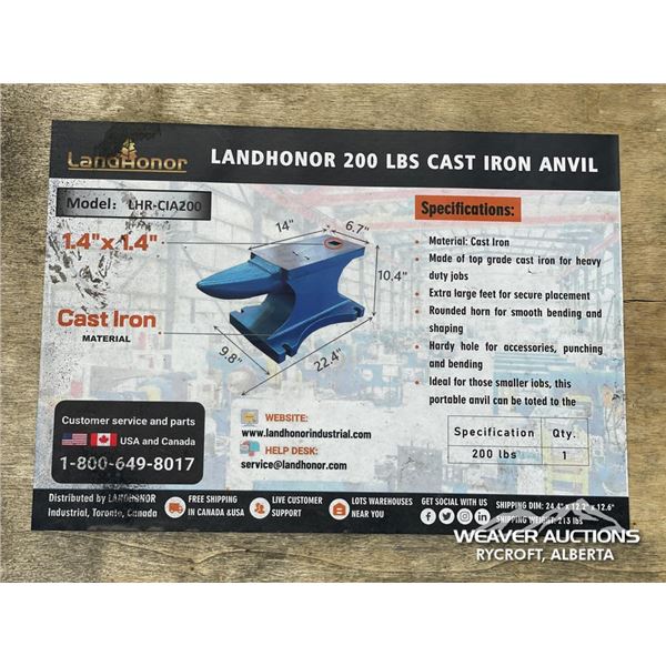 LANDHONOR 200LBS CAST IRON ANVIL