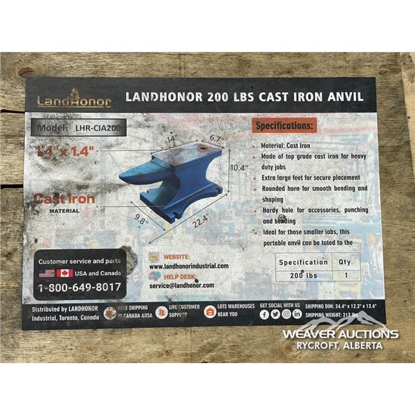 LANDHONOR 200LBS CAST IRON ANVIL