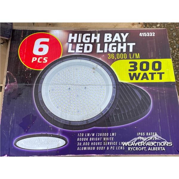 (3) BOXES OF 6 PCS HIGH BAY 300W LED LIGHTS