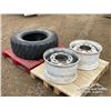 Image 1 : (2) 14 IN. SUPER SINGLE STEEL TRUCK RIMS W/TIRE