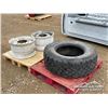 Image 3 : (2) 14 IN. SUPER SINGLE STEEL TRUCK RIMS W/TIRE