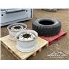 Image 4 : (2) 14 IN. SUPER SINGLE STEEL TRUCK RIMS W/TIRE