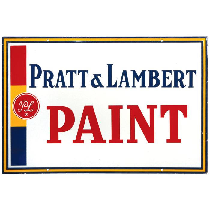 Pratt Lambert Paint Porcelain Sign 2 Sided Exc Cond On Both Pratt Lambert Paint Porcelain Sign 2 Sided Exc Cond On Both Sides 24 H X 36 W
