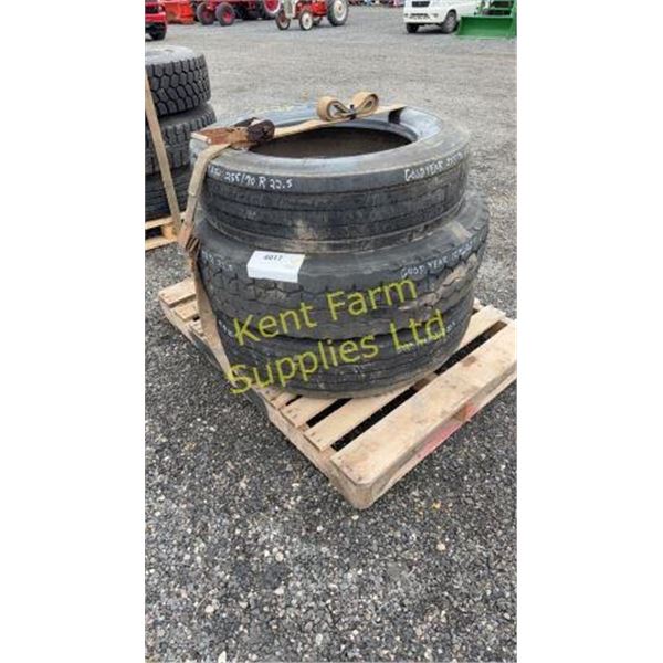 3 GOODYEAR TIRES 255-70R 22.5