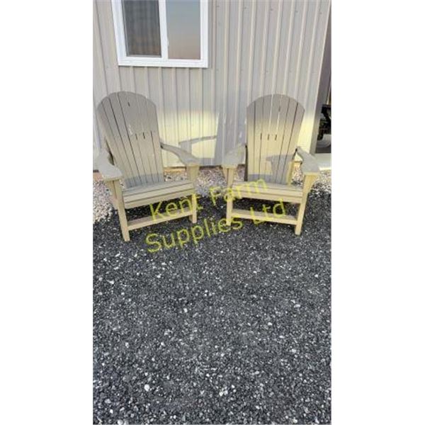 WOODED ADIRONDACK CHAIRS X 2
