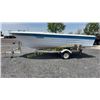 Image 2 : VINTAGE FIBERGLASS BOAT & TRAILER 16'