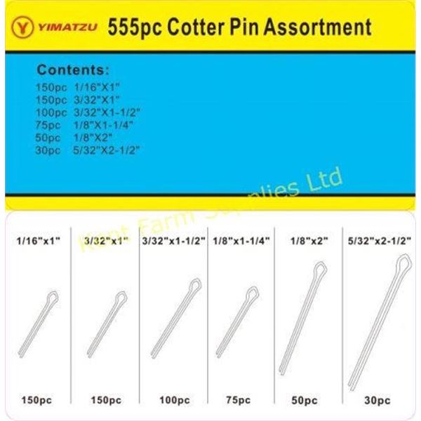 COTTER PIN KIT ASSORTMENT (555PCS)