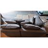 Image 4 : Upholstered Corner sofa Chair (Grey)