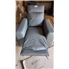 Image 1 : Grey Leather Recliner Chair with Footrest Extension