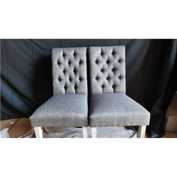 Pair of Tufted Upholstered Dining Chairs