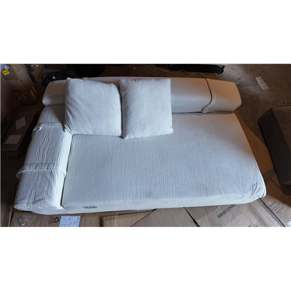 Light-Coloured Sofa Bed with Cushions